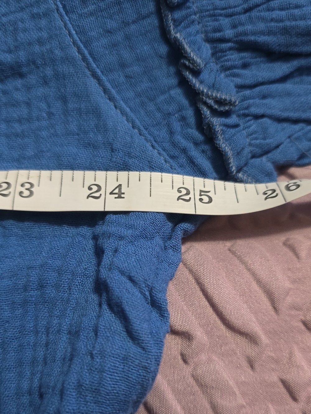 Peach Love California Teal Blue Balloon Sleeve Button Up Tie Front Top Bohemian - Picture 7 of 8